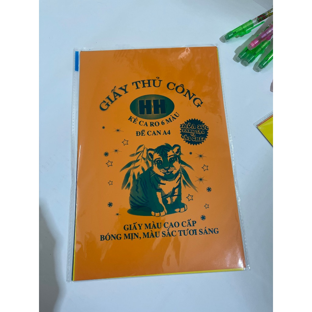 Giấy màu thủ công A4 Hồng Hà cho bé có đề can và không đề can cho học sinh làm thủ công 1 tập nhiều màu