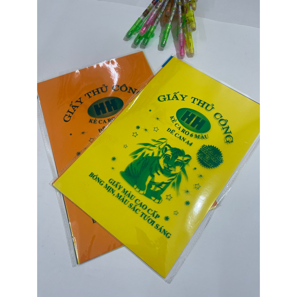 Giấy màu thủ công A4 Hồng Hà cho bé có đề can và không đề can cho học sinh làm thủ công 1 tập nhiều màu