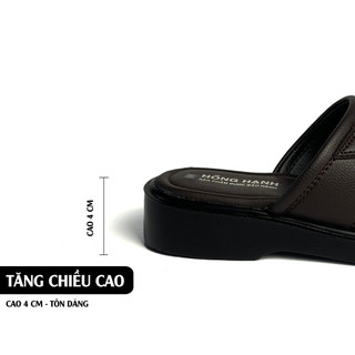 Dép Da Nam Quai Bản Trung Niên Đế Nâng 5CM Cao Cấp.