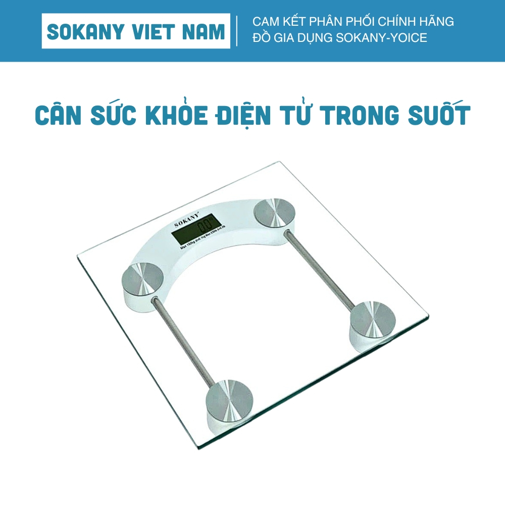 Ảnh Cân sức khỏe điện tử SOKANY SK-19030 mặt kính trong suốt chịu lực đến 180kg 1