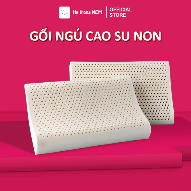 Gối ngủ chống đau vai gáy Hệ Thống Nệm Ruột gối cao su non nằm ngủ chống ngáy đau mỏi cổ vai gáy người lớn cao cấp
