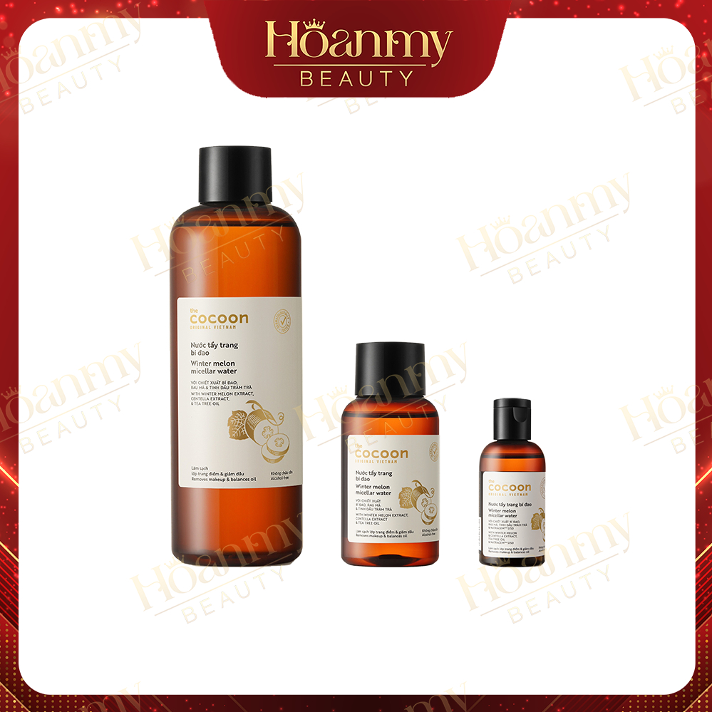 Nước tẩy trang bí đao Cocoon tẩy sạch makeup & giảm dầu 50, 140ml, 500ml