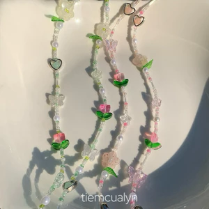 ⋆˚✿˖°Dây đeo thẻ sinh viên “Hoa tulip” 40cm thiết kế theo yêu cầu |tiemcualyn|