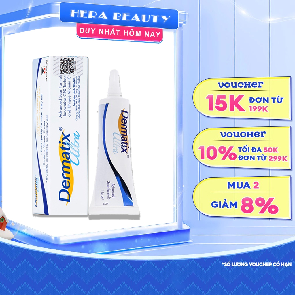Dermatix Ultra Gel Làm Mờ Thâm sẹo kem làm phẳng sẹo lồi sẹo thâm 15g