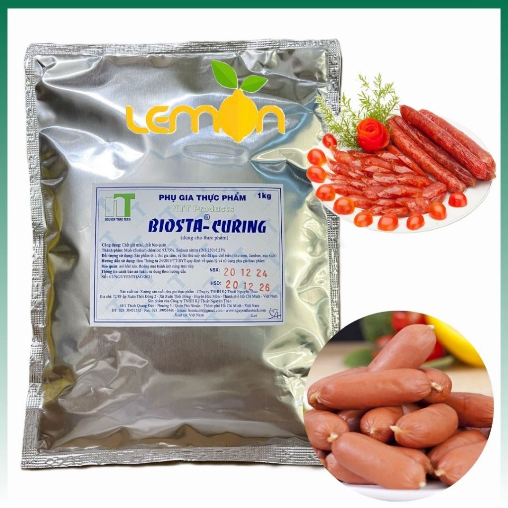 1Kg Muối đỏ BIOSTA-CURING chuyên tạo màu, giữ màu cho lạp xưởng, xúc ...