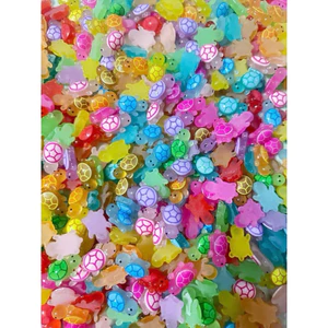 Combo 5 Túi Mù ,túi bất ngờ charm phát sáng Con Rùa Siêu Mini 2,5-3 cm Phát Sáng Dạ Quang DIY