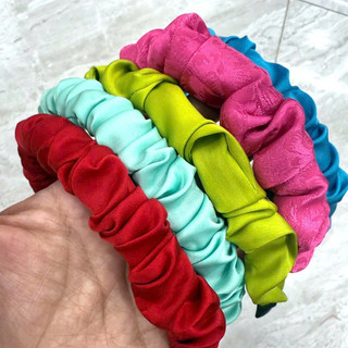 Bờm tóc cho bé mặc áo dài, băng đô cài tóc nhún, mẫn cho bé gái. Turban nhún xinh chất lụa bóng BOM01 - BIATONKIDS