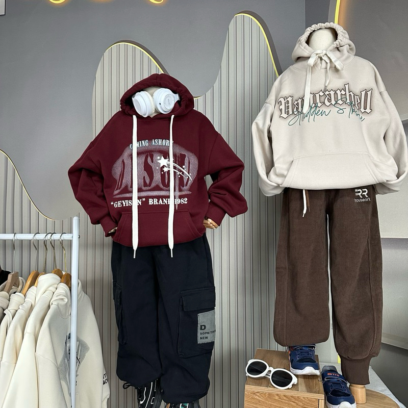 Áo nỉ hoodie áo hoodie lót lông size đại 27-57kg hàng QC cao cấp dầy ấm