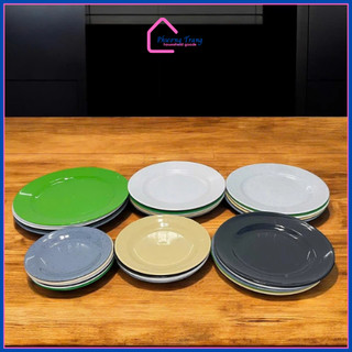 Bộ 10 Đĩa Cạn Nhựa Melamine Nhiều Size 15–25cm – Đĩa Nhựa Ăn Uống Gia Đình, Hàng Quán – Phương Trang