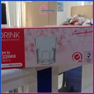 Combo 5 ly thủy tinh 8 cạnh hàng PCD22001 305ml - Phương Trang