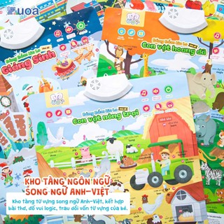 Bảng Âm Thanh Điện Tử Treo Tường - Bảng Bấm Líu Lo Ú Oà  Song Ngữ Anh Việt Cho Bé Từ 6 tháng tuổi