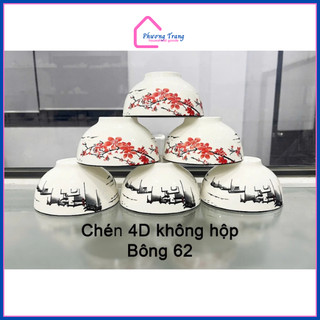 Bộ 10 Bát Chén Ăn Cơm Bộ Bát Gốm Sứ, Chén Bát Cao Cấp Nhiều Hoạt Tiết Hoa Văn 4D Sang Trọng Dày Dặn - Phương Trang