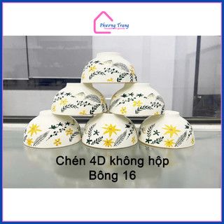Bộ 10 Bát Chén Ăn Cơm Bộ Bát Gốm Sứ, Chén Bát Cao Cấp Nhiều Hoạt Tiết Hoa Văn 4D Sang Trọng Dày Dặn - Phương Trang