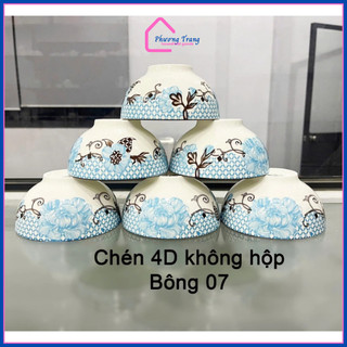 Bộ 10 Bát Chén Ăn Cơm Bộ Bát Gốm Sứ, Chén Bát Cao Cấp Nhiều Hoạt Tiết Hoa Văn 4D Sang Trọng Dày Dặn - Phương Trang
