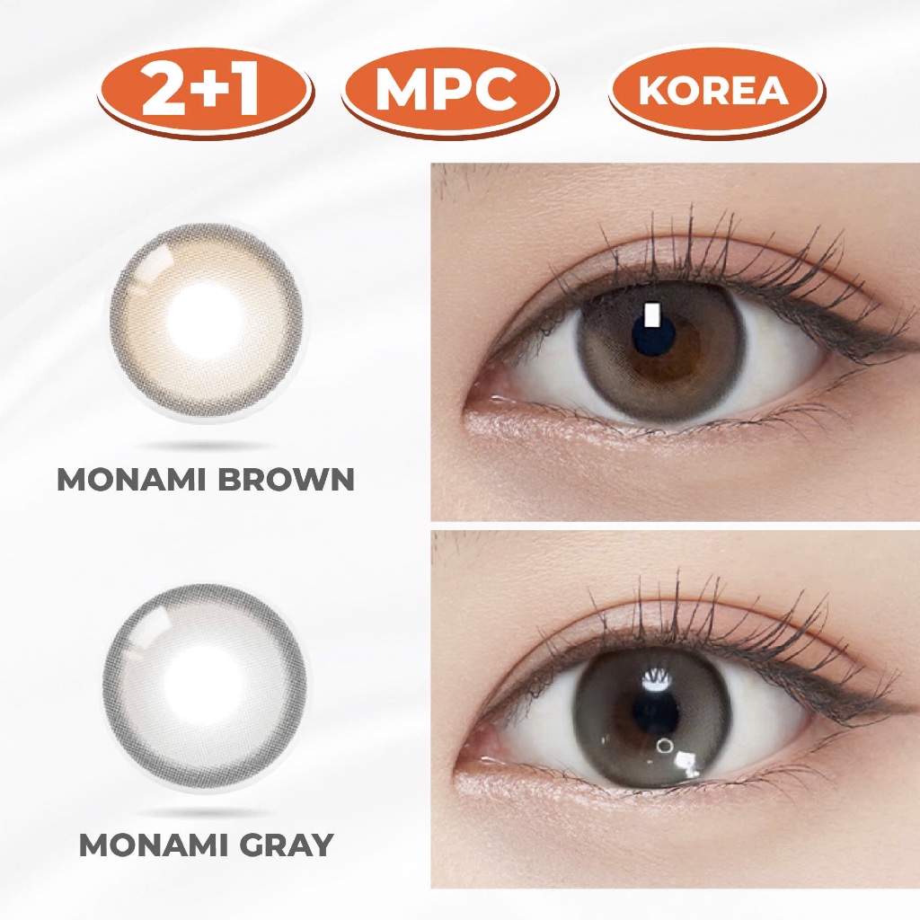 SLENS - Lens 1 NGÀY (1 CHIẾC) Monami brown/gray MPC - Kính áp tròng Hàn ...