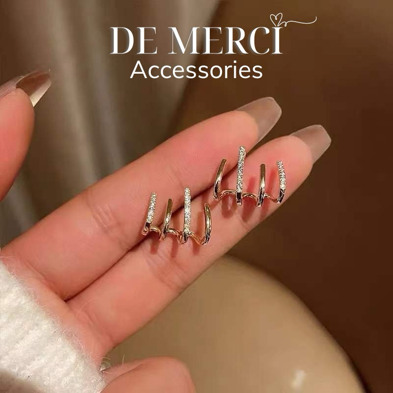 Khuyên tai nữ bạc 925 DE MERCI ACCESSORIES cá tính sang chảnh BT025