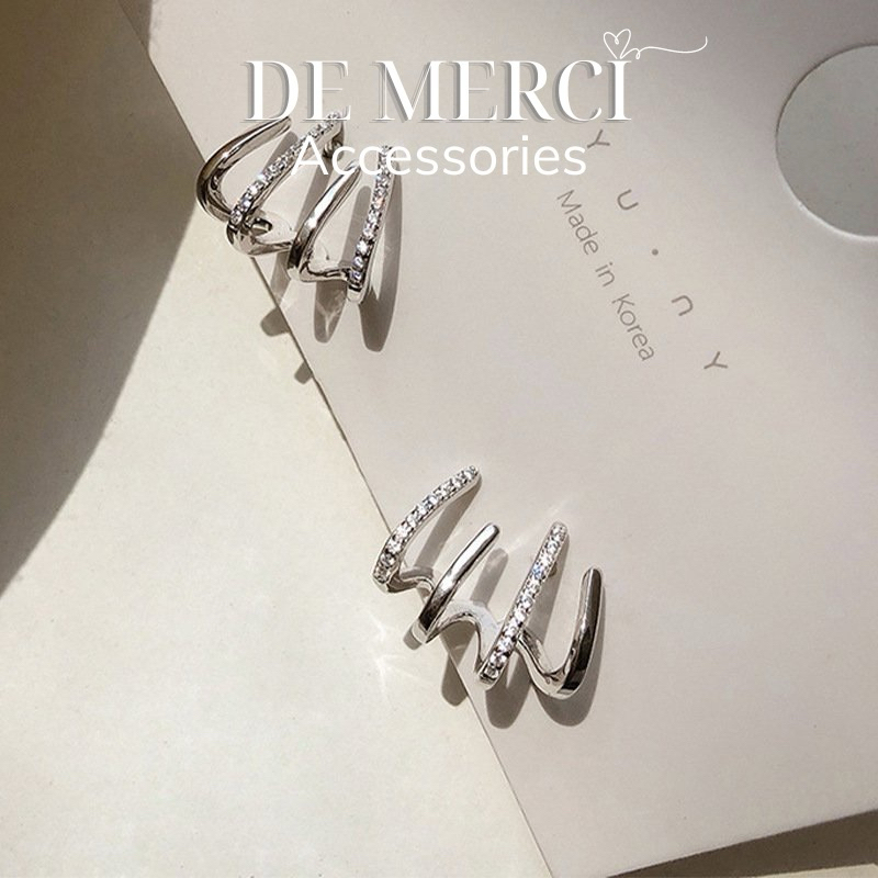 Khuyên tai nữ bạc 925 DE MERCI ACCESSORIES cá tính sang chảnh BT025