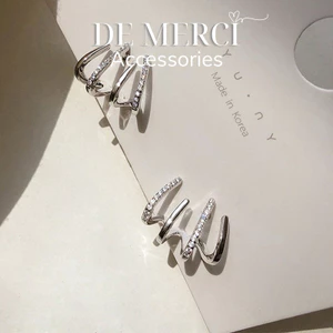 Khuyên tai nữ bạc 925 DE MERCI ACCESSORIES cá tính sang chảnh BT025