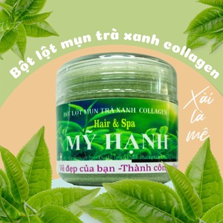( Bột lột mụn trà xanh collagen Mỹ Hạnh ,làm sạch mũn cám mụn đầu đen,chất bả nhờn ,50g)