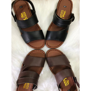 SANDAL HẬU QUAY DA NAM - SANDAL 2 QUAI LIỀN - Hàng da thủ công may sẵn ĐôngTân®️