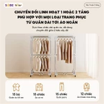 Tủ Sấy Quần Áo Bear Tủ Vải Máy Sấy Sưởi Gấp Gọn 2 Tầng 475L Sấy Khô Nhanh Công Suất 1200W Diệt Khuẩn Hẹn Giờ HGJ-D12D5 — ảnh 5