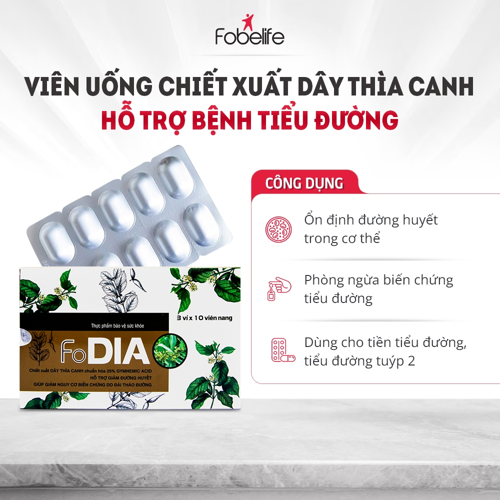 Viên Uống Thìa Canh Fodia Fobe Giúp Ổn Định Đường Huyết N1 - Hộp 30 viên