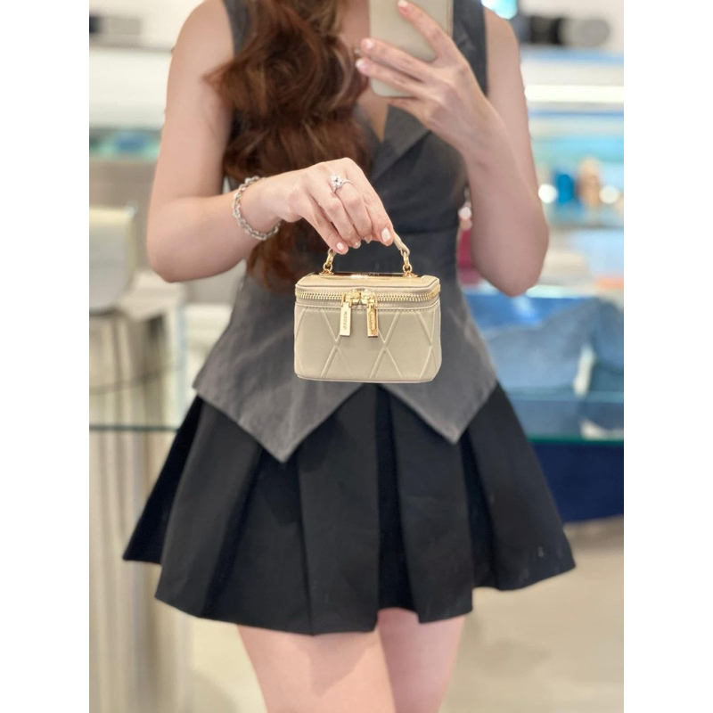 Túi cốp Pedro mini màu da, đen trơn, đen ô trám | Shopee Việt Nam