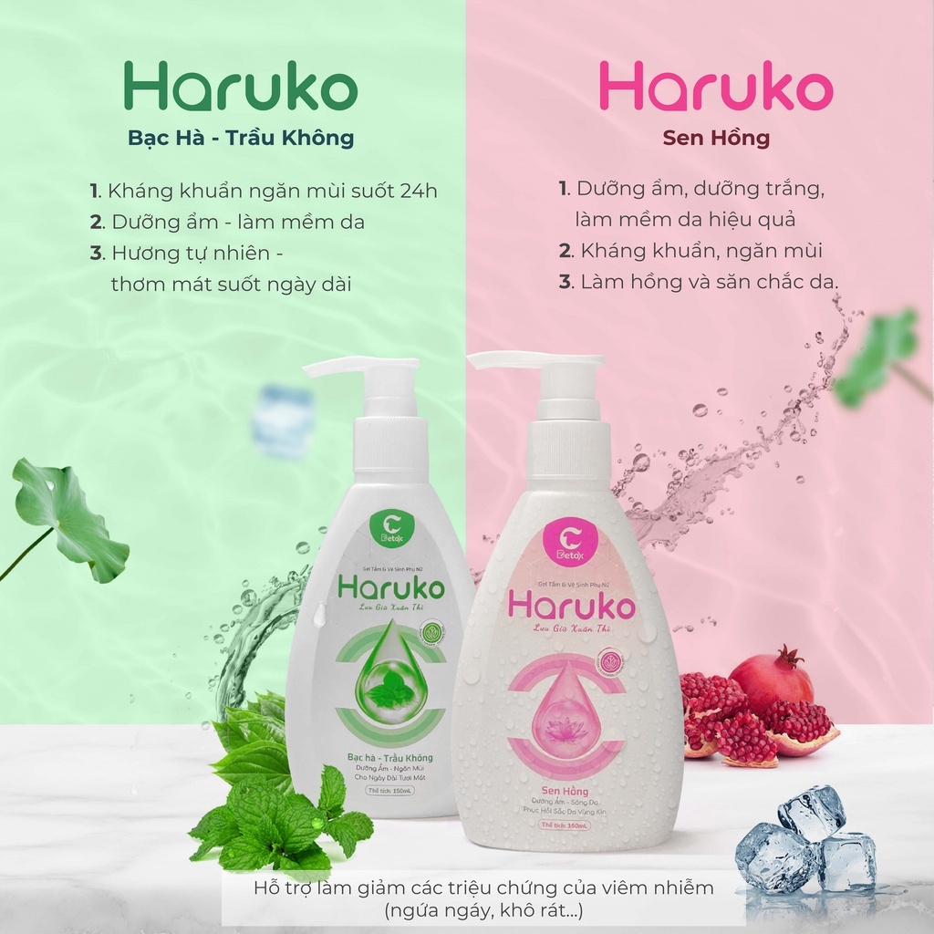 [CHE TÊN] Dung Dịch Vệ Sinh Phụ Nữ Haruko Fobe Làm Sạch, Mang Lại Hương Thơm Quyến Rũ N1