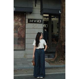 Quần jeans dáng suông ống rộng Ma Vie