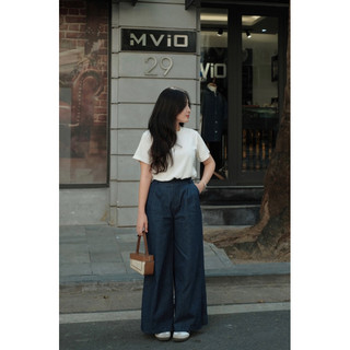 Quần jeans dáng suông ống rộng Ma Vie