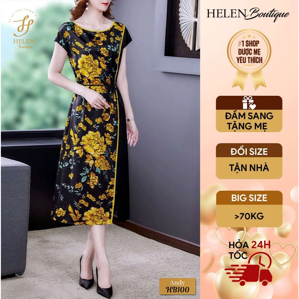 Licia Dress - Đầm Dài Suông Đính Hoa Nổi Ẩn Bên Trong