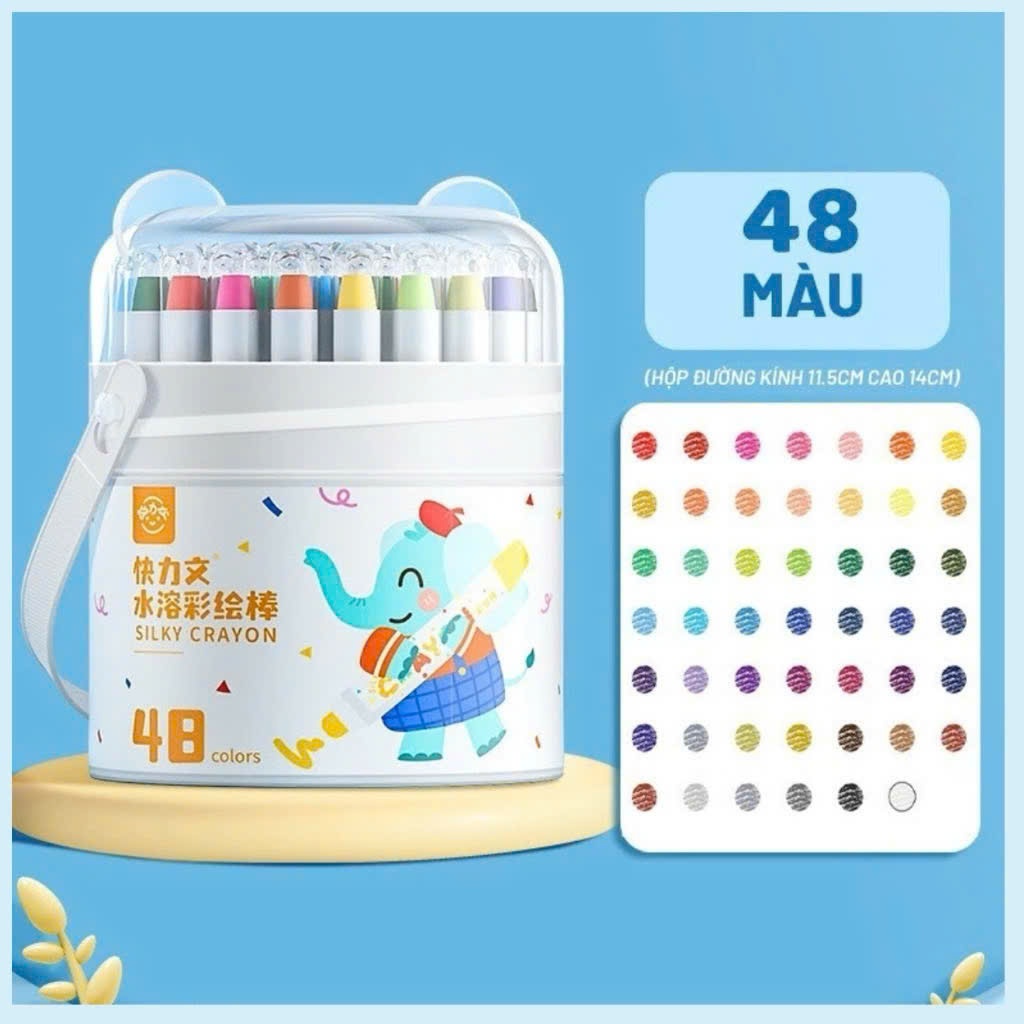 Bút Màu Sáp Lụa Không Dính Tay Cho Bé 48 Màu | Shopee Việt Nam