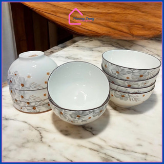 (Đền vỡ 100%) Bộ 10 Chén Sứ Ăn Cơm Họa Tiết Sang Trọng Đường Kính 11.5Cm, Bát Sứ Chén Sứ - Phương Trang