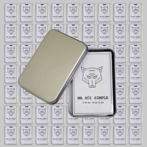 Combo - Bộ bài Ma Sói Simple hộp thiếc 21 lá tiện lợi dễ bảo quản bài hoạ tiết đẹp dễ mang theo