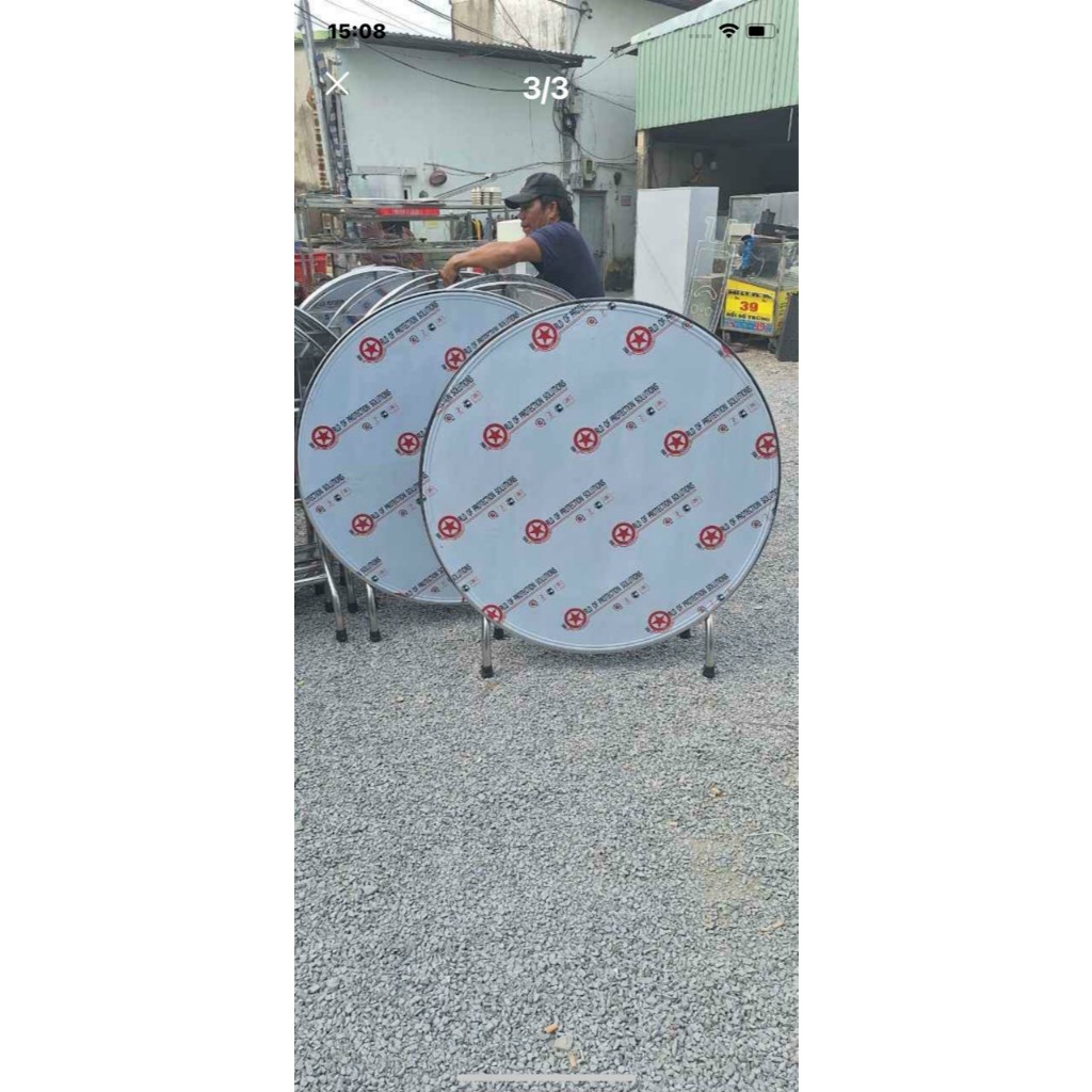 BÀN TRÒN INOX 100% ngồi ăn cơm ăn tiệc  gấp gọn (giá tại tại  xưởng)