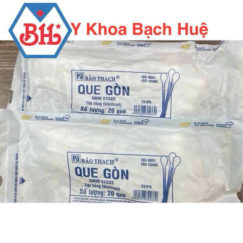 Que gòn tiệt trùng  Bảo Thạch, que gòn đầu to tiệt trùng (Gói 20 cây)