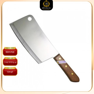 Dao chặt xương Kiwi Thái Lan 850 cán gỗ cao cấp, dao chặt thịt sắc bén chính hãng - Bếp Của Hà