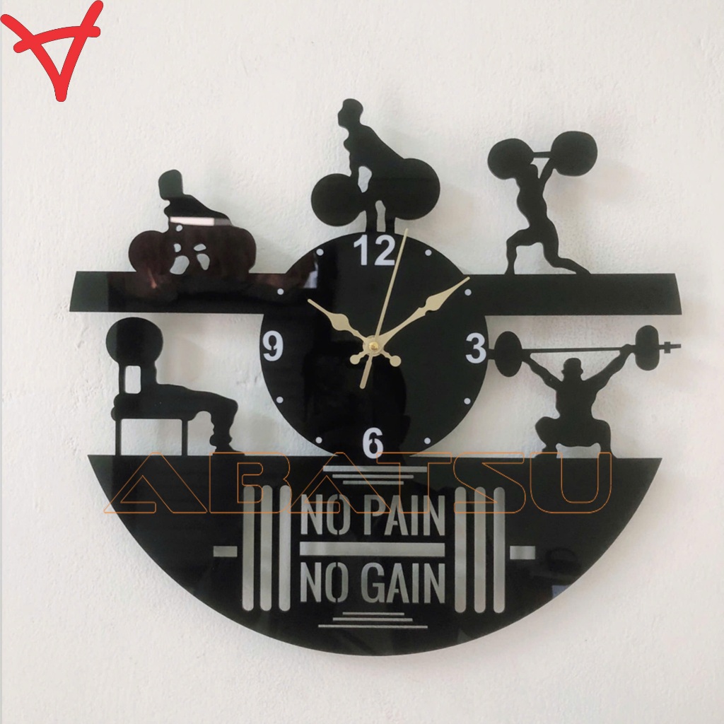 ( Bảo hành 3 năm) Setup phòng gym chất lừ, trang trí phòng gym đẹp với đồng hồ No Pain, No Gain