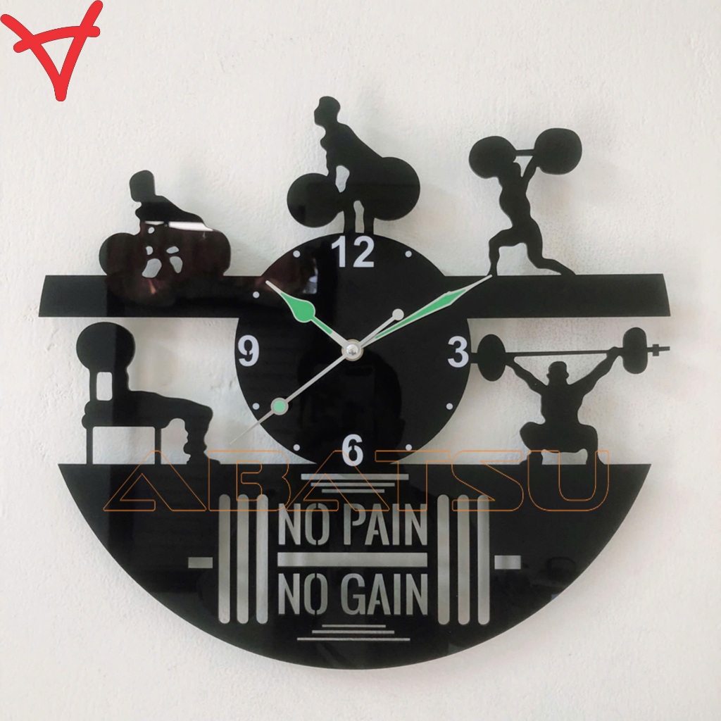 ( Bảo hành 3 năm) Setup phòng gym chất lừ, trang trí phòng gym đẹp với đồng hồ No Pain, No Gain