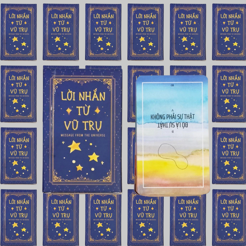 Combo 10 Bộ Bài Lời Nhắn Từ Vũ Trụ Giấy Cứng Tiên Tri Nhẹ Nhàng Lời Khuyên Board Game THE KAS