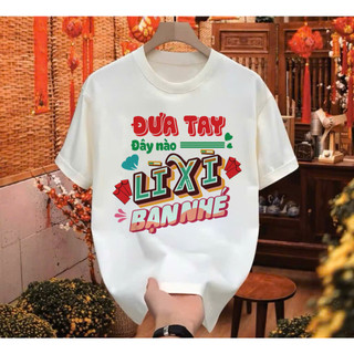 [MỚI] Áo Thun TẾT Unisex Đưa Tay Lì Xì, Áo Phông Nam Nữ Form Rộng Tay Lỡ Chất Thun Cotton su Mềm Mịn