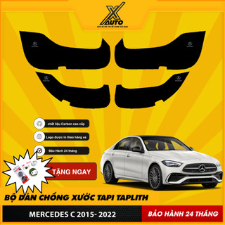 Bộ Dán Chống Xước Tapli Cửa Xe Mercedes C300, C200, C250  - Viền Vân Da Carbon Cao Cấp