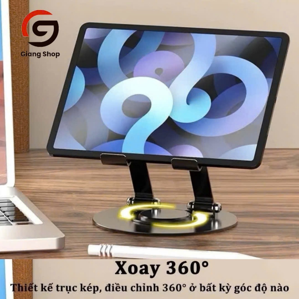 Giá đỡ ipad máy tính bảng, điện thoại Cao cấp, xoay 360 độ, cao cấp, bằng kim loại