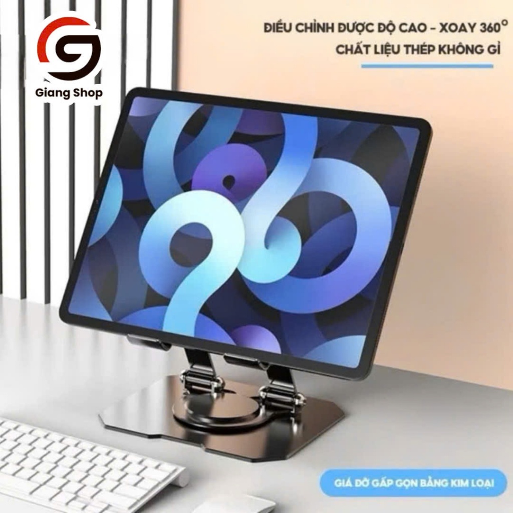 Giá đỡ ipad máy tính bảng, điện thoại Cao cấp, xoay 360 độ, cao cấp, bằng kim loại