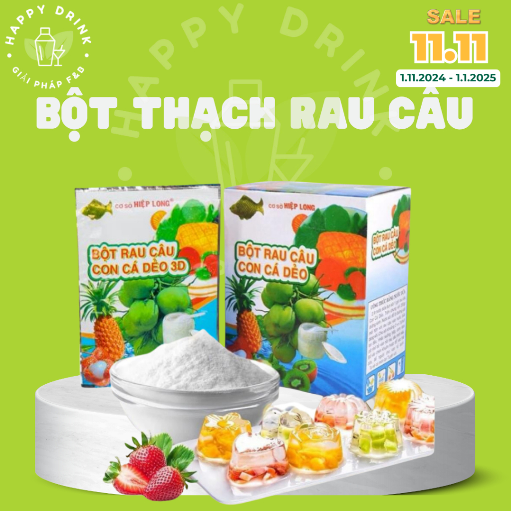 Bột làm thạch rau câu Hiệp Long, thạch rau câu cá dẻo chính hãng, hộp ...