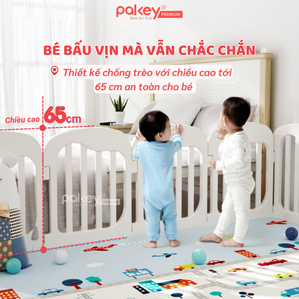 Ảnh Quây Cũi Nhựa PAKEY Cao Cấp Hình Trái Tim, Chiều Cao Vượt Trội An Toàn Cho Bé - Bảo Hành Trọn Đời 2