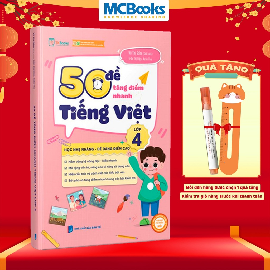 Sách - 50 Đề Tăng Điểm Nhanh Tiếng Việt Lớp 4 - Theo chương trình mới của bộ giáo dục