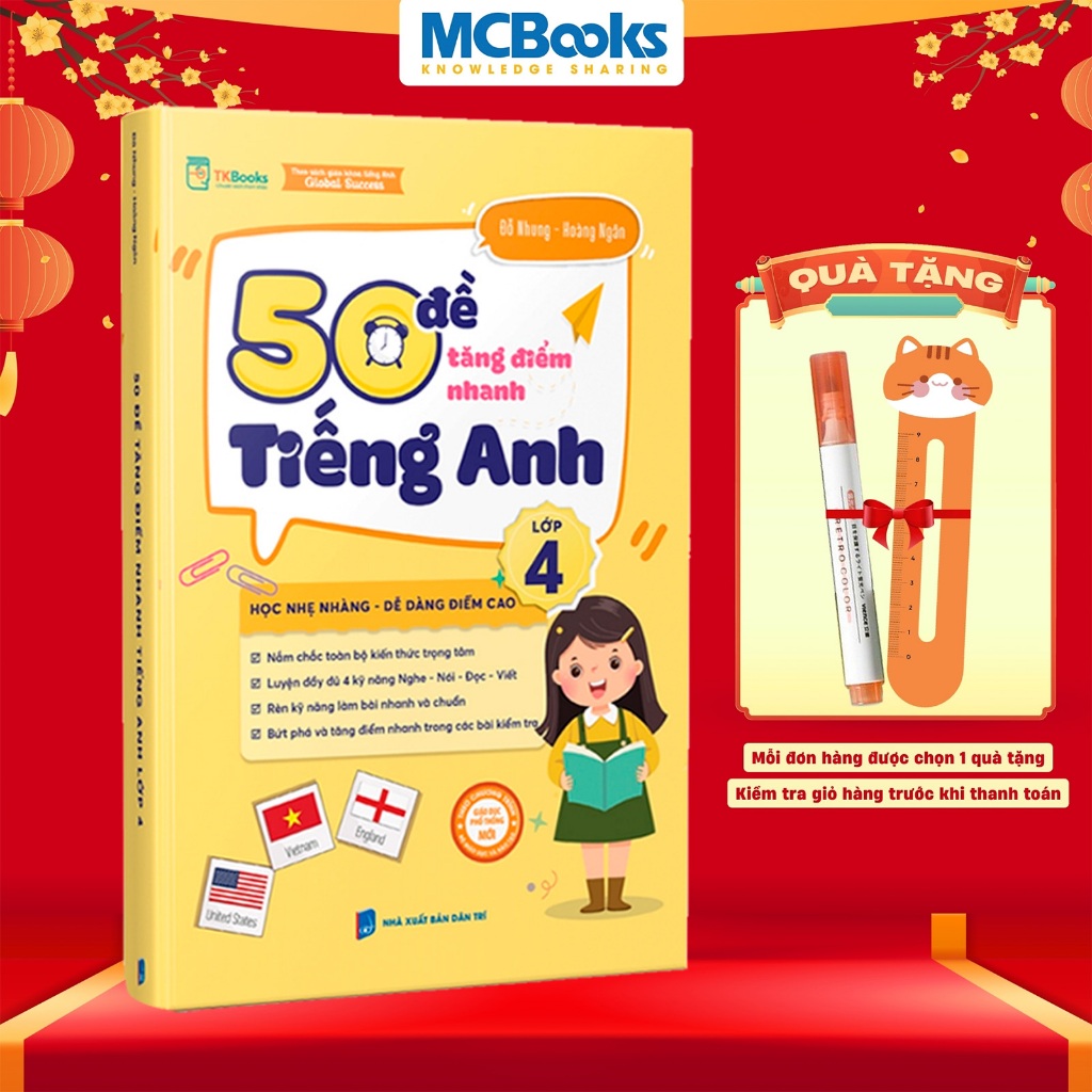 Sách - 50 Đề tăng  điểm nhanh Tiếng Anh lớp 4