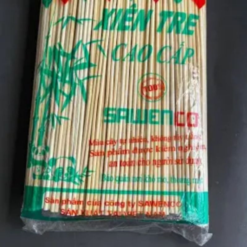 Bịch 450g Xiên tre cao cấp dài 15cm / 20cm xiên thịt, xúc xích nướng ...