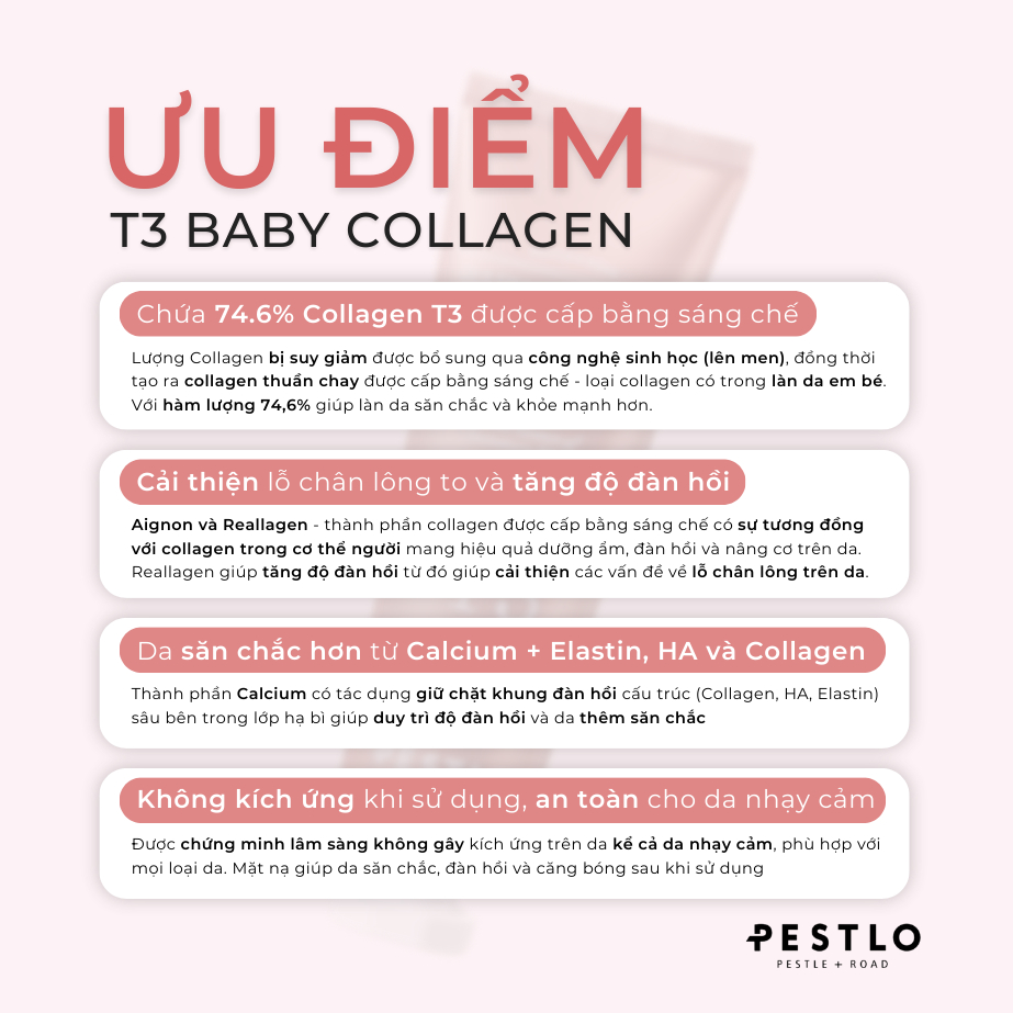 Mặt nạ lột PESTLO T3 Baby Collagen Glow Mask